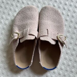 Rothy's Blush Pink Buckle Mules